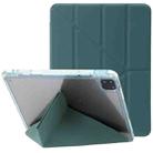 For iPad Pro 12.9 2022 / 2021 / 2020 Clear Acrylic Deformation Leather Tablet Case(Dark Green) - 1