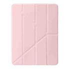 For iPad Pro 12.9 2022 / 2021 / 2020 Clear Acrylic Deformation Leather Tablet Case(Pink) - 2