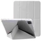 For iPad Pro 12.9 2022 / 2021 / 2020 Clear Acrylic Deformation Leather Tablet Case(Grey) - 1