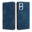 For Blackview A52 RFID Anti-theft Brush Magnetic Leather Phone Case(Blue) - 1