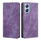 For Blackview A52 RFID Anti-theft Brush Magnetic Leather Phone Case(Purple) - 1
