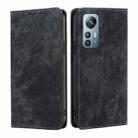 For Blackview A85 RFID Anti-theft Brush Magnetic Leather Phone Case(Black) - 1