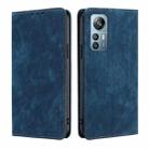 For Blackview A85 RFID Anti-theft Brush Magnetic Leather Phone Case(Blue) - 1