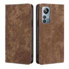 For Blackview A85 RFID Anti-theft Brush Magnetic Leather Phone Case(Brown) - 1