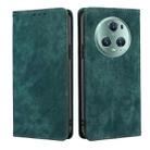 For Honor Magic5 Pro RFID Anti-theft Brush Magnetic Leather Phone Case(Green) - 1