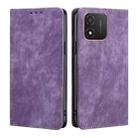 For Honor X5 4G RFID Anti-theft Brush Magnetic Leather Phone Case(Purple) - 1