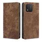 For Honor X5 4G RFID Anti-theft Brush Magnetic Leather Phone Case(Brown) - 1