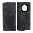 For Honor X40 RFID Anti-theft Brush Magnetic Leather Phone Case(Black) - 1