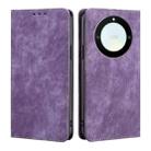 For Honor X40 RFID Anti-theft Brush Magnetic Leather Phone Case(Purple) - 1