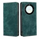 For Honor X40 RFID Anti-theft Brush Magnetic Leather Phone Case(Green) - 1