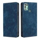 For Infinix Hot 11 Play RFID Anti-theft Brush Magnetic Leather Phone Case(Blue) - 1