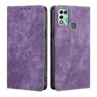 For Infinix Hot 11 Play RFID Anti-theft Brush Magnetic Leather Phone Case(Purple) - 1