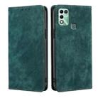 For Infinix Hot 11 Play RFID Anti-theft Brush Magnetic Leather Phone Case(Green) - 1