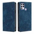 For Infinix Hot 11 Russian Version RFID Anti-theft Brush Magnetic Leather Phone Case(Blue) - 1