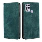 For Infinix Hot 11 Russian Version RFID Anti-theft Brush Magnetic Leather Phone Case(Green) - 1
