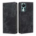 For Infinix Hot 11s NFC RFID Anti-theft Brush Magnetic Leather Phone Case(Black) - 1