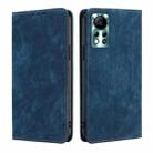 For Infinix Hot 11s NFC RFID Anti-theft Brush Magnetic Leather Phone Case(Blue) - 1