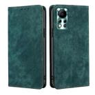 For Infinix Hot 11s NFC RFID Anti-theft Brush Magnetic Leather Phone Case(Green) - 1