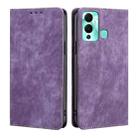 For Infinix Hot 12 Play RFID Anti-theft Brush Magnetic Leather Phone Case(Purple) - 1