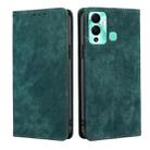 For Infinix Hot 12 Play RFID Anti-theft Brush Magnetic Leather Phone Case(Green) - 1