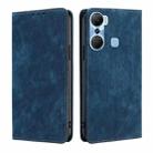 For Infinix Hot 12 Pro RFID Anti-theft Brush Magnetic Leather Phone Case(Blue) - 1