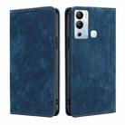 For Infinix Hot 12i RFID Anti-theft Brush Magnetic Leather Phone Case(Blue) - 1