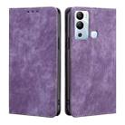 For Infinix Hot 12i RFID Anti-theft Brush Magnetic Leather Phone Case(Purple) - 1