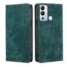 For Infinix Hot 12i RFID Anti-theft Brush Magnetic Leather Phone Case(Green) - 1