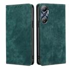 For Infinix Hot 20 4G RFID Anti-theft Brush Magnetic Leather Phone Case(Green) - 1