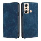 For Infinix Hot 20i RFID Anti-theft Brush Magnetic Leather Phone Case(Blue) - 1