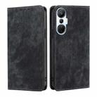 For Infinix Hot 20S RFID Anti-theft Brush Magnetic Leather Phone Case(Black) - 1