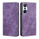 For Infinix Hot 20S RFID Anti-theft Brush Magnetic Leather Phone Case(Purple) - 1