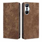 For Infinix Hot 20S RFID Anti-theft Brush Magnetic Leather Phone Case(Brown) - 1