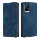 For Infinix Note 10 Pro RFID Anti-theft Brush Magnetic Leather Phone Case(Blue) - 1