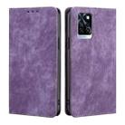 For Infinix Note 10 Pro RFID Anti-theft Brush Magnetic Leather Phone Case(Purple) - 1