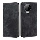 For Infinix Note 12 2023 / Note 12 Pro 4G RFID Anti-theft Brush Magnetic Leather Phone Case(Black) - 1