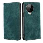 For Infinix Note 12 2023 / Note 12 Pro 4G RFID Anti-theft Brush Magnetic Leather Phone Case(Green) - 1