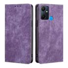 For Infinix Smart 6 Plus RFID Anti-theft Brush Magnetic Leather Phone Case(Purple) - 1