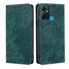 For Infinix Smart 6 Plus RFID Anti-theft Brush Magnetic Leather Phone Case(Green) - 1