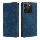 For Infinix Smart 7 RFID Anti-theft Brush Magnetic Leather Phone Case(Blue) - 1