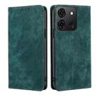 For Infinix Smart 7 RFID Anti-theft Brush Magnetic Leather Phone Case(Green) - 1