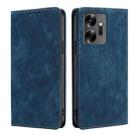 For Infinix Zero 20 RFID Anti-theft Brush Magnetic Leather Phone Case(Blue) - 1