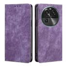 For OPPO Find X6 5G RFID Anti-theft Brush Magnetic Leather Phone Case(Purple) - 1