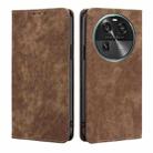 For OPPO Find X6 5G RFID Anti-theft Brush Magnetic Leather Phone Case(Brown) - 1