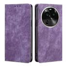 For OPPO Find X6 Pro 5G RFID Anti-theft Brush Magnetic Leather Phone Case(Purple) - 1