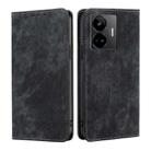 For Realme GT Neo 5 / GT3 / GT Neo 5 240W RFID Anti-theft Brush Magnetic Leather Phone Case(Black) - 1