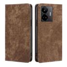For Realme GT Neo 5 / GT3 / GT Neo 5 240W RFID Anti-theft Brush Magnetic Leather Phone Case(Brown) - 1