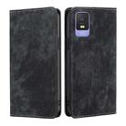 For TCL 403 RFID Anti-theft Brush Magnetic Leather Phone Case(Black) - 1