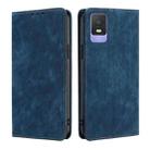 For TCL 403 RFID Anti-theft Brush Magnetic Leather Phone Case(Blue) - 1