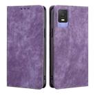 For TCL 403 RFID Anti-theft Brush Magnetic Leather Phone Case(Purple) - 1